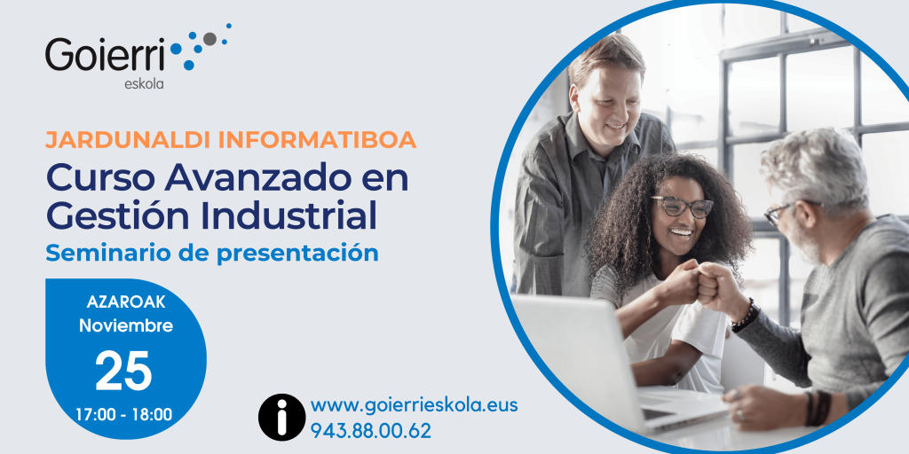 banner2 curso avanzado en gestión industrial en Goierri Eskola