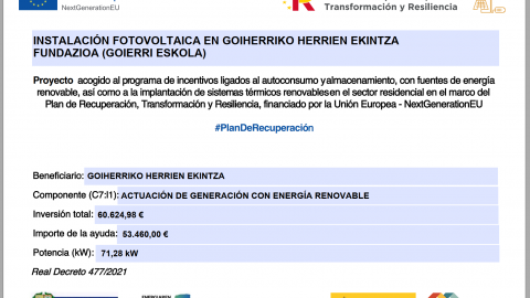 Nueva instalación fotovoltaica