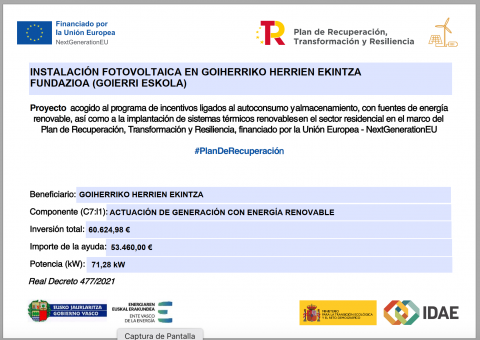 Instalazio fotovoltaiko berria